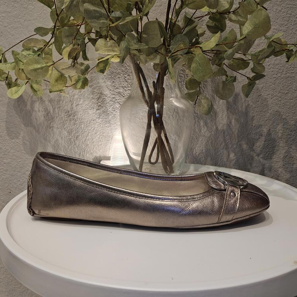 Michael Kors Fulton Metallic Leather Moccasin Flats Gold Bronze 9.5